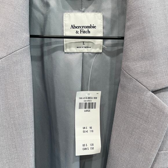 NWT Abercrombie & Fitch Women’s Classic Suiting Blazer in Grey - Size: Large - Picture 5 of 10